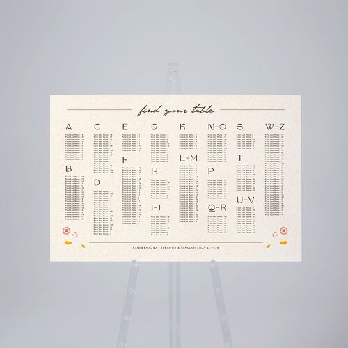 Wildflower Nouveau Standard Seating Chart Large Mocha Standard Indoor Foam Core L Seating