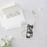 Signed Save the Date Petite Cards Licorice Signature smooth Blank No Standard