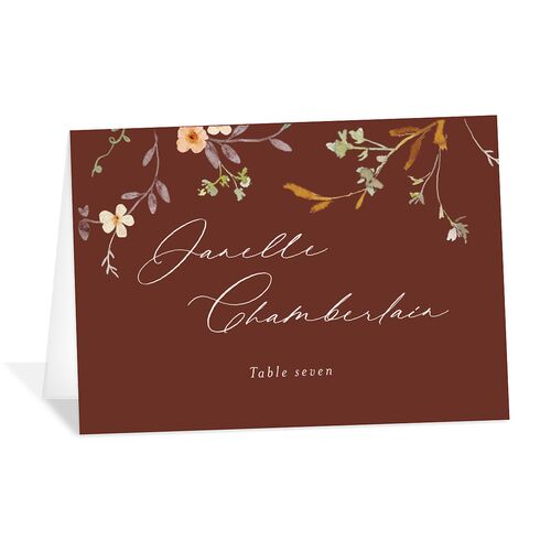 Dainty Wildflowers Place Cards Chestnut Signature