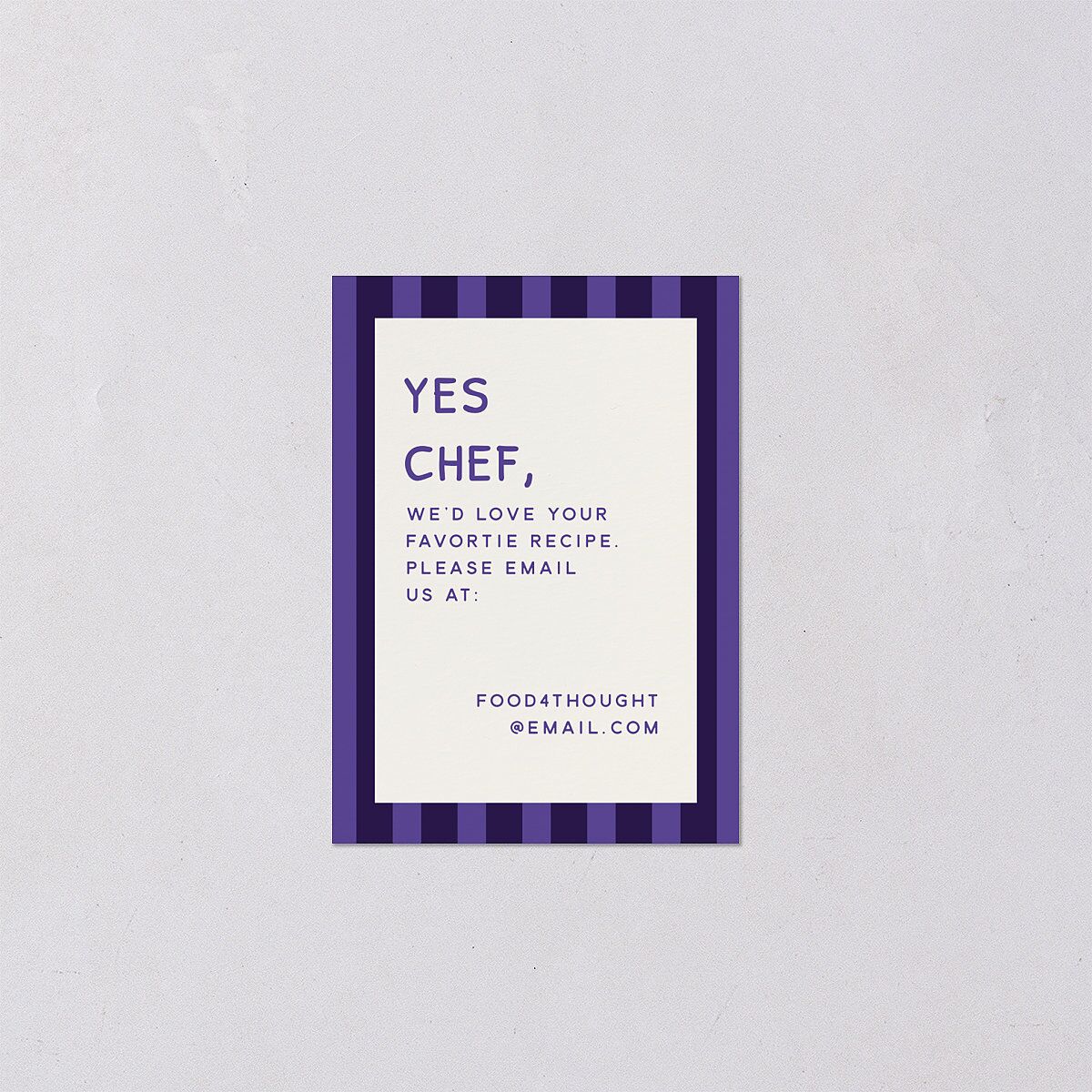 Hand Drawn Recipe QR Code RSVP Cards Sapphire Signature Standard