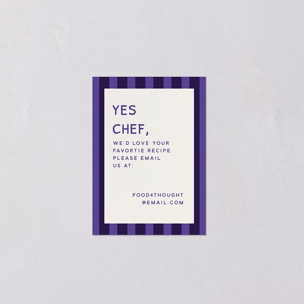 Hand Drawn Recipe QR Code RSVP Cards Sapphire Signature Standard