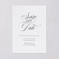 Exquisite Calligraphy Save The Date Cards Pure White Signature smooth Blank No Standard