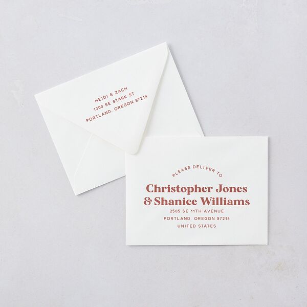 Custom Pet Portrait Thank You Card Euro Envelopes White Desert Rose Both Recipient and Return Addresses Luxe Signature