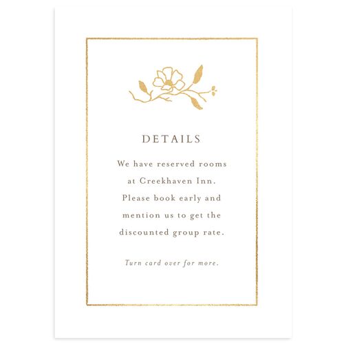 Delicate Vines Foil Wedding Event Detail Cards Gold Sepia Signature Standard
