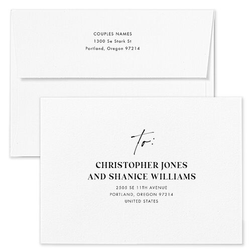 Happily Ever After Party Wedding Invitation Envelopes Blue Standard Pure White Return Address Signature