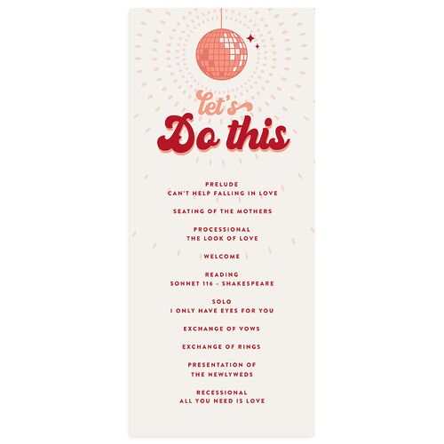 Disco Love Wedding Programs Ruby Signature