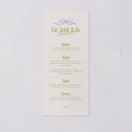 Modern Delicate Bows Menus Peridot Signature