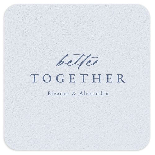 Timeless Floral Coasters Dusty Blue Cardboard Soft Square