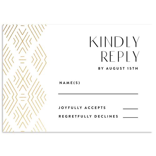Boho Texture Wedding Response Cards Gold Midnight Signature Standard