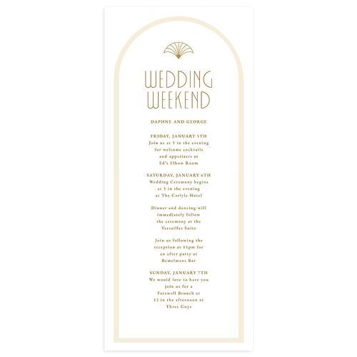 Gatsby Deco Arch Wedding Programs Pure White Signature