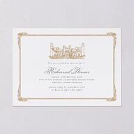 Medieval Castle Rehearsal Dinner Invitations Almond Signature Blank