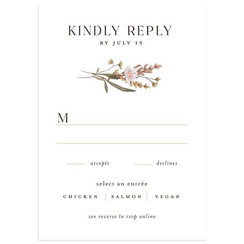 Mountain Wildflowers Wedding Response Cards Mocha Signature Standard