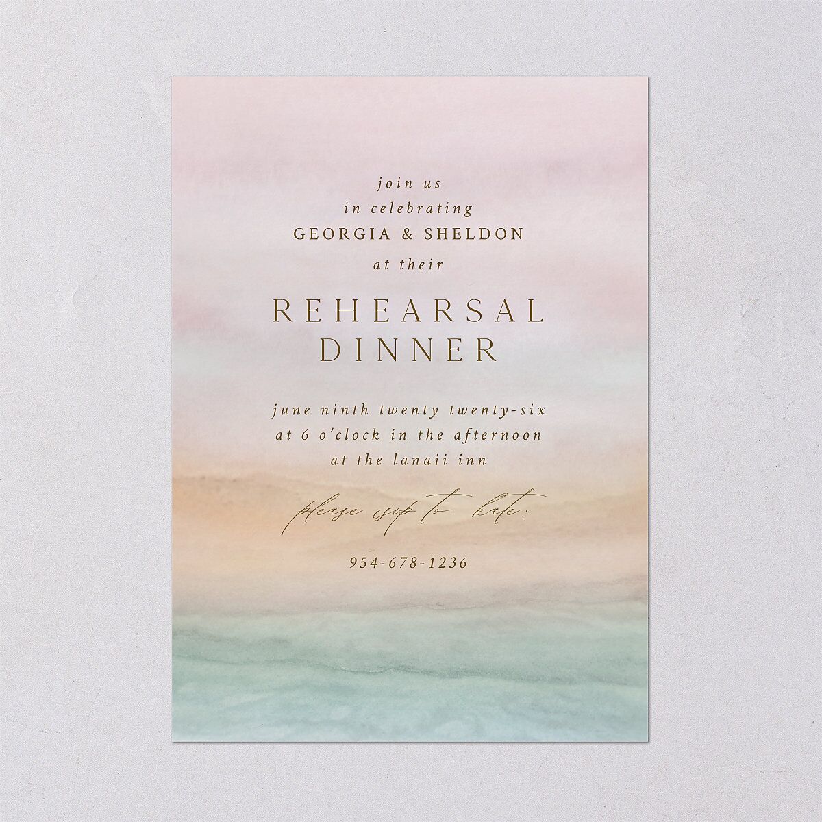 Ethereal Sunset Rehearsal Dinner Invitations — view 2
