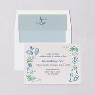 Nautical Border Rehearsal Dinner Invitations French Blue Signature Blank