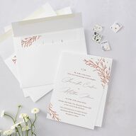 Rustic Branches Wedding Invitations Terracotta Signature Blank No Standard