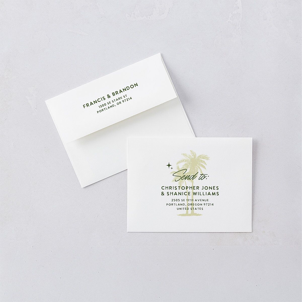 Retro Tropical Destination Thank You Cards Pear