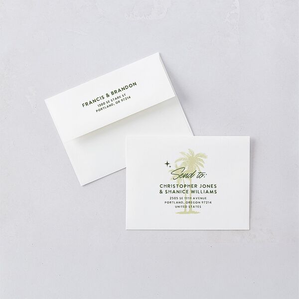 Retro Tropical Destination Thank You Cards Pear