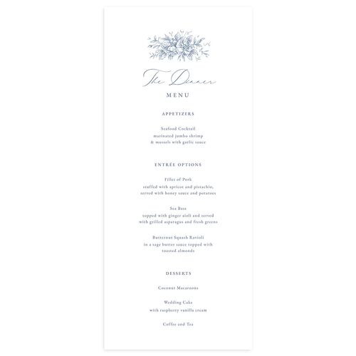 Antique Victorian Botanical Menus Dusty Blue Signature
