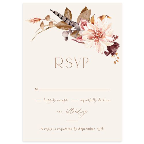 Eclectic Adornment Wedding Response Cards Camel Signature Standard