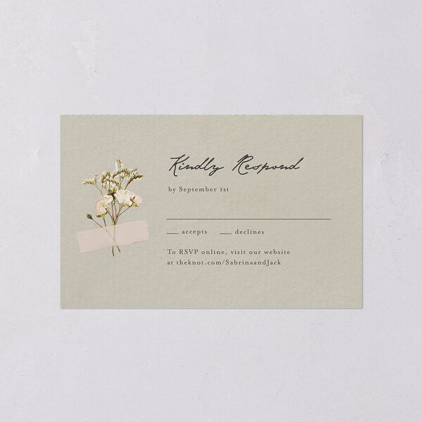 Scrapbook Photo All-in-One Wedding Invitations Thyme Signature Light Both Recipient and Return Addresses No