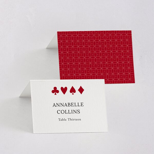 Las Vegas Playing Card Place Cards Jewel Red Signature
