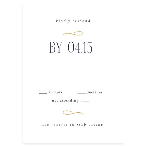 Metropolitan Wedding Response Cards Gold Dark Navy Signature Standard