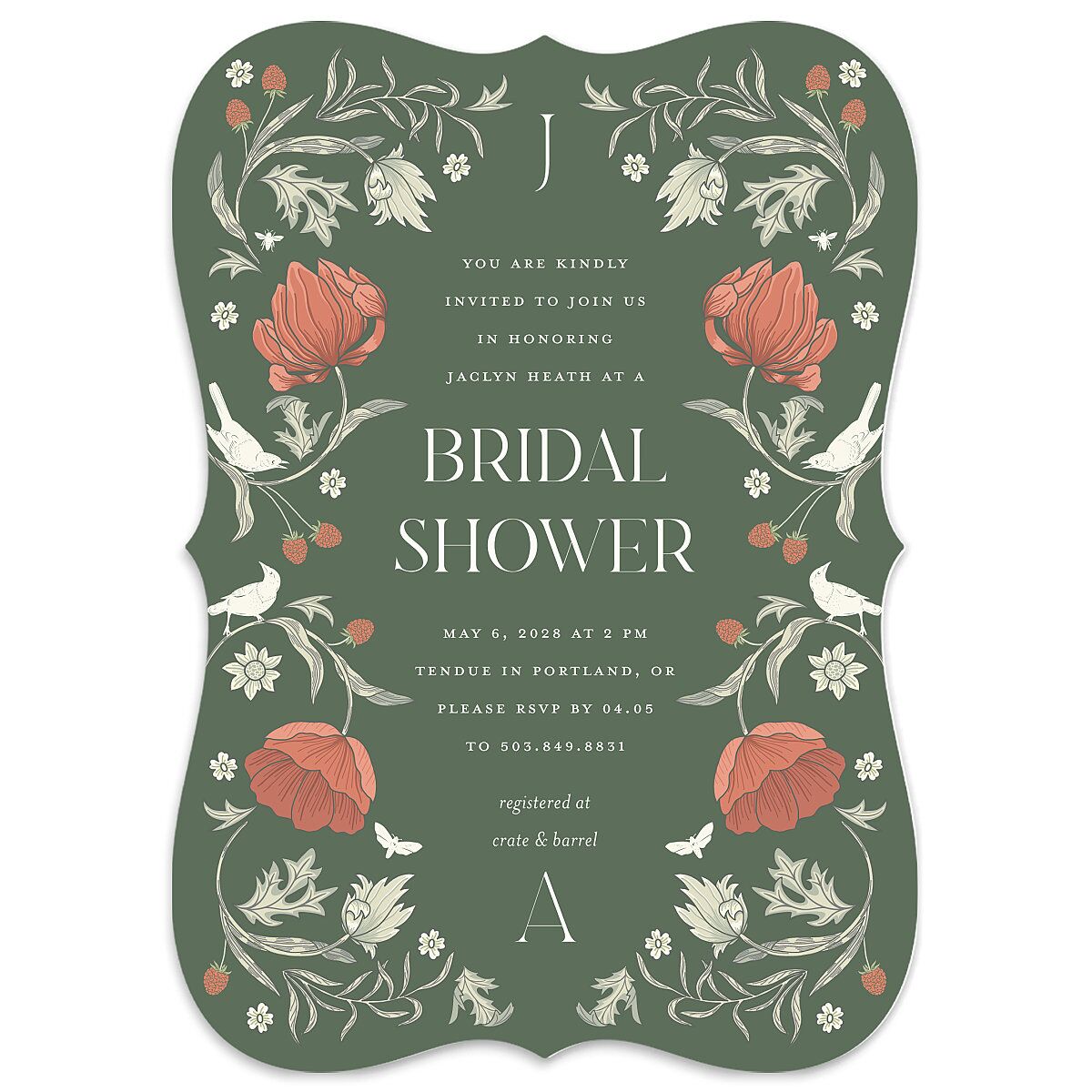 Crafted Garden Bridal Shower Invitations