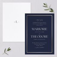 Joyful Union Wedding Invitations Gold Navy Signature Blank No Standard