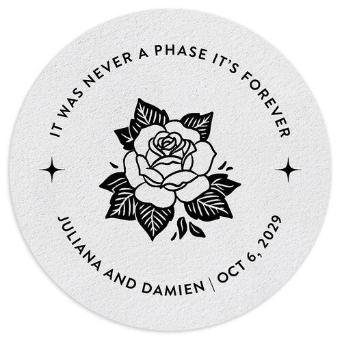Moody Gothic Rose Wedding Day Coasters Midnight Cardboard Circle