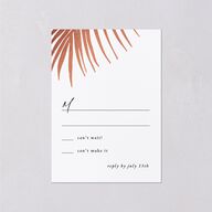 Lavish Palm Wedding Response Cards Rose Gold Pure White Signature Standard