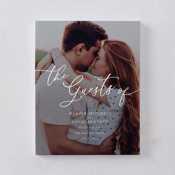 Gilded Photo Guest Books Midnight Navy