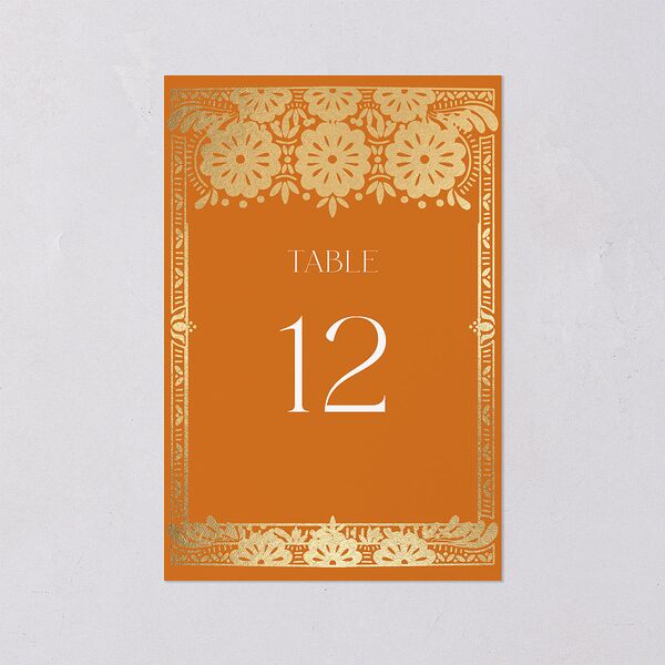 Hacienda Elegante Table Numbers Gold Cinnamon Signature