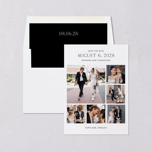 Window Gallery Save the Date Cards Pure White Signature smooth Blank No Standard