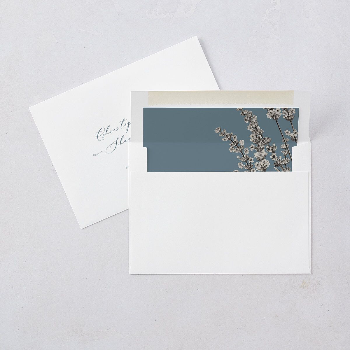 Vintage Lavender Wedding Invitations Regency Blue Signature Blank No Standard