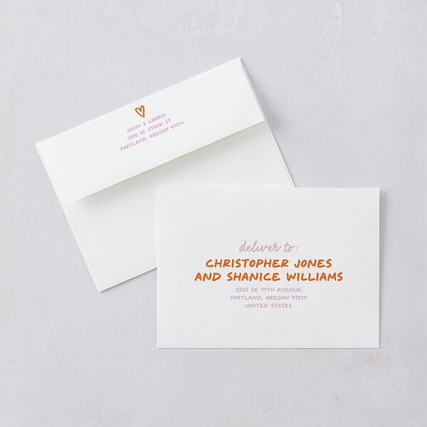 Modern Marker Bridal Shower Invitations Tangerine Signature Blank Standard