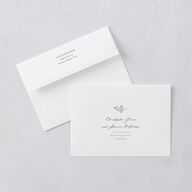 Vintage Botanical Sketch Save The Date Card Envelopes White Dark Camo Both Recipient and Return Addresses Signature Standard