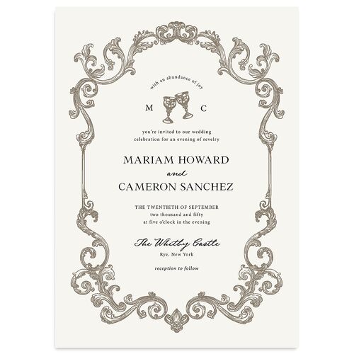 Romantic Fantasy Wedding Invitations Champagne Signature Blank No Standard