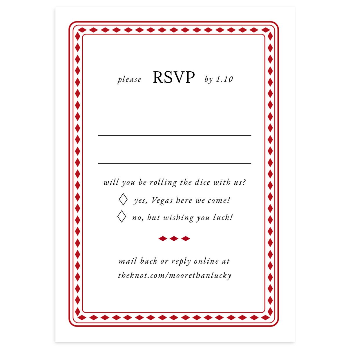 Las Vegas Playing Card Wedding Response Cards