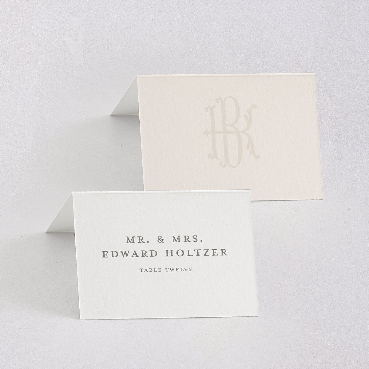 Luxury Floral Monogram Place Cards Cotton Signature