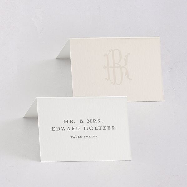Luxury Floral Monogram Place Cards Cotton Signature