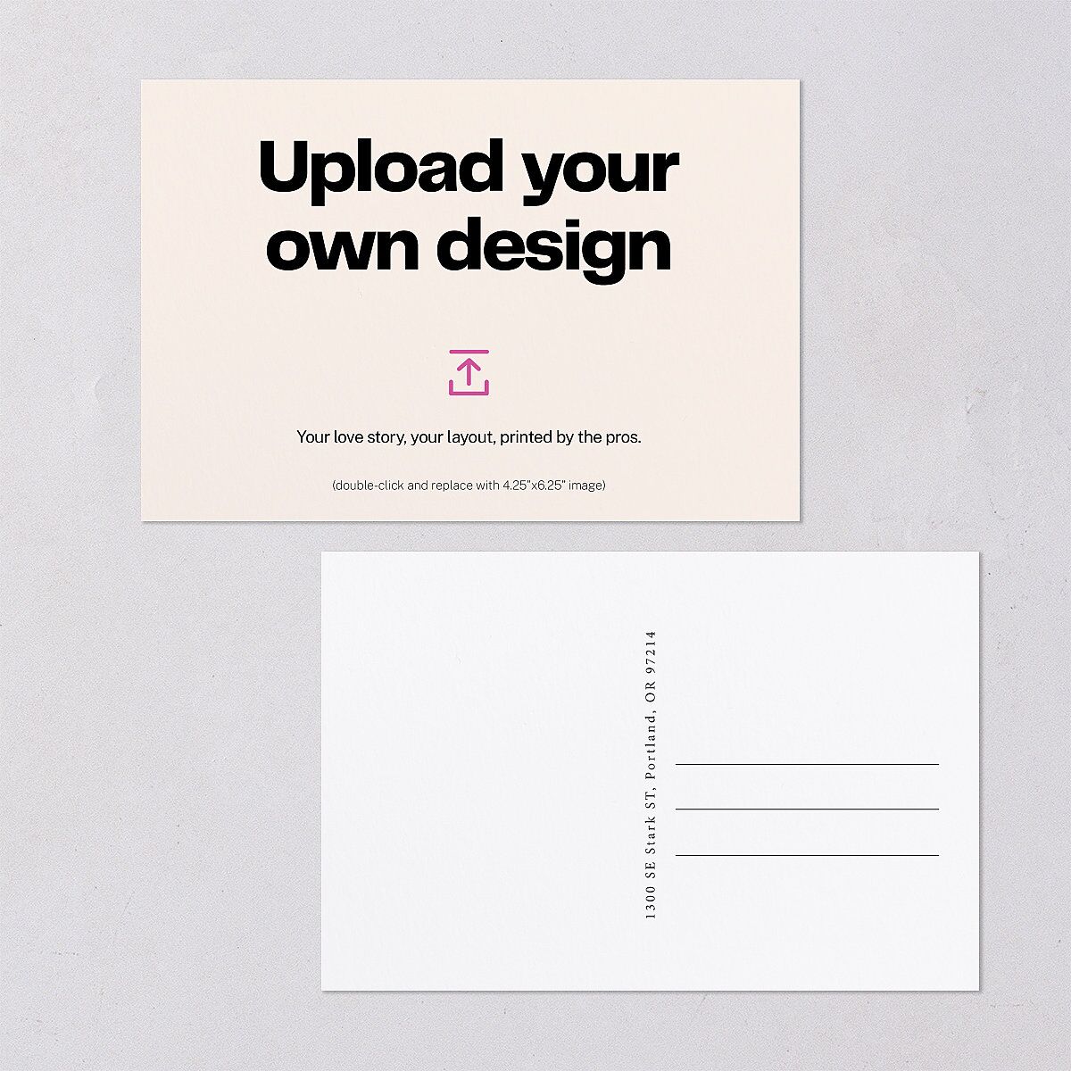 Upload Your Own Design Portrait Photo Save the Date Postcards Pure White
