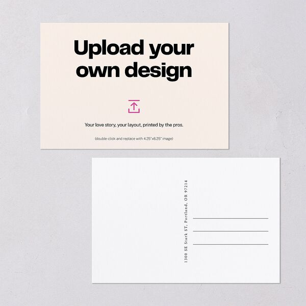 Upload Your Own Design Portrait Photo Save the Date Postcards Pure White