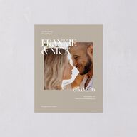 Checked Save the Date Petite Cards Taupe Signature smooth Blank No Standard