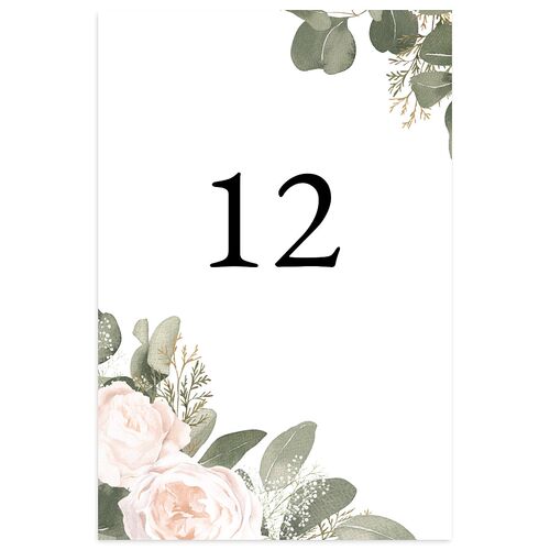 Romantic Roses Table Numbers Peony Signature