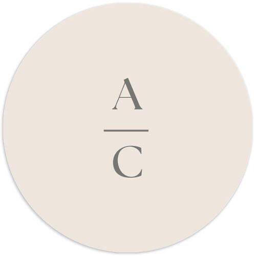 Gilded Branches Wedding Stickers Off-White Circle