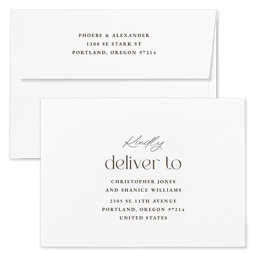 Striking Scene Wedding Invitation Envelopes Terracotta Bisque Both Recipient and Return Addresses Standard Signature