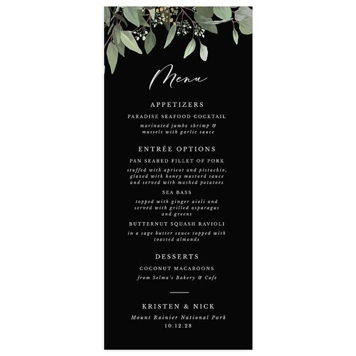 Eucalyptus Frame Menus Midnight Signature