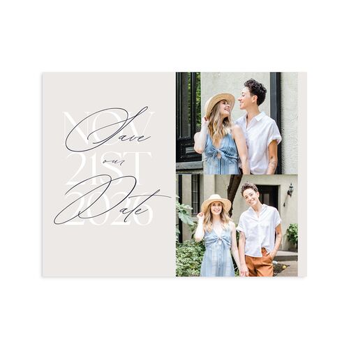 Overlay Save the Date Petite Cards Dark Navy Signature smooth Blank No Standard