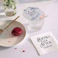 Be Our Guest Coasters Navy Cardboard Circle