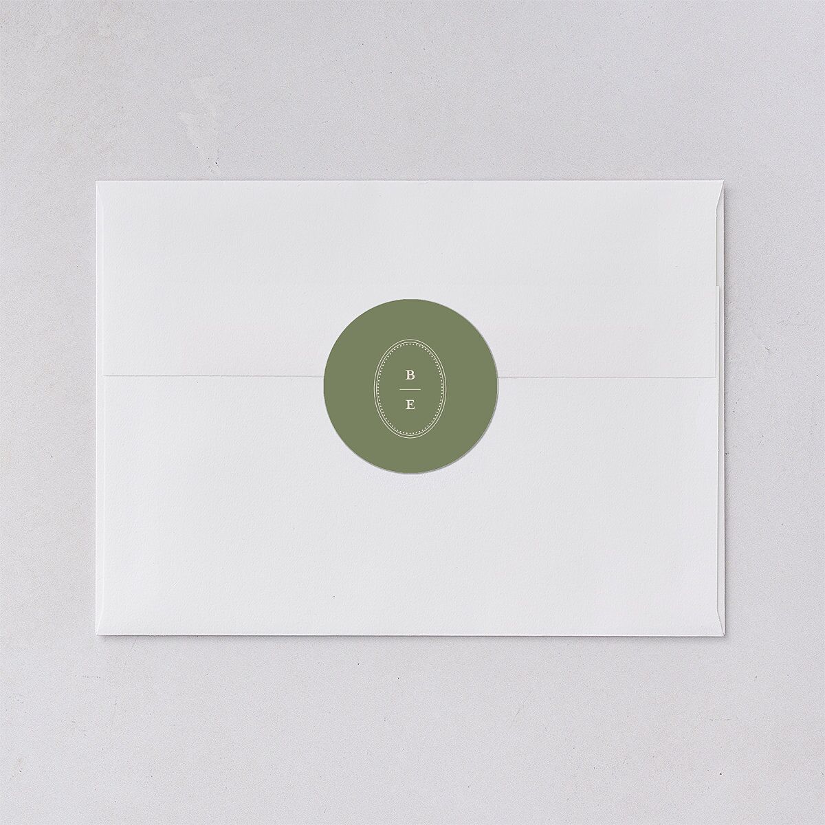 Vintage Oval Monogram Wedding Stickers Thyme Circle